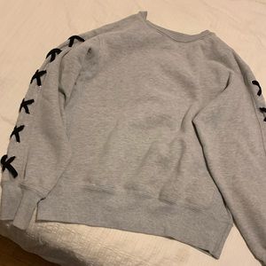 Grey Crewneck with Laced Sleeves